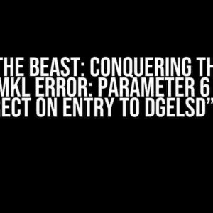 Taming the Beast: Conquering the “Intel oneMKL ERROR: Parameter 6 was incorrect on entry to DGELSD” Error